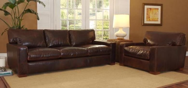 Oversized Seating Leather Sofa Set, American Leather Napa Motion Sofa