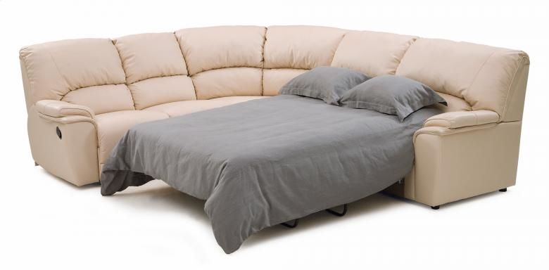 Dallin Leather Reclining Sectional With Sleeper