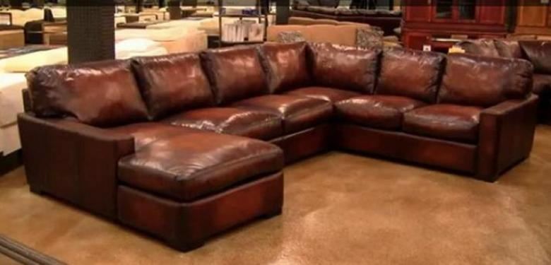 Oversized Seating Leather Sectional, Big Leather Sectional With Chaise