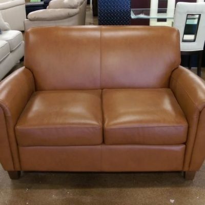 New Omnia Pa Risian Leather Loveseat Save Over Percent